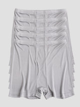 [Gray] Five light gray mulberry silk men’s boxer briefs with fly opening 002