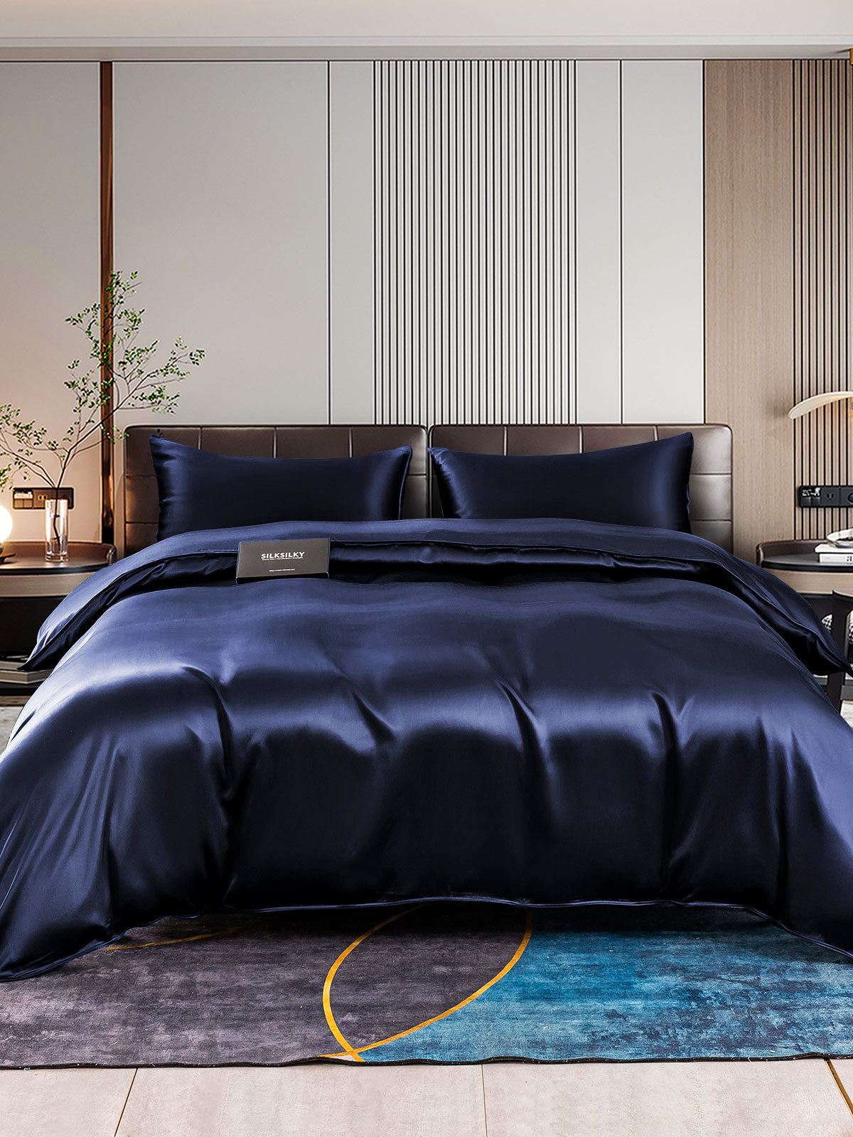 [Dark Blue] SilkSilky  Bedding Set 001