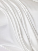 [LightGray+White] White mulberry silk fitted sheet with smooth satin sheen 003