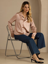 [Tuscany] SilkSilky  Long Sleeve Lapel Collar Women's Shirts 005