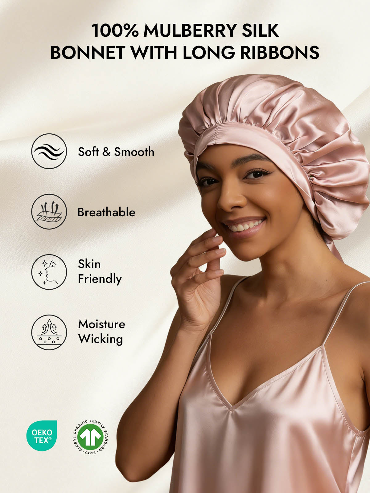 [Pink] SilkSilky  Sleep Cap 008