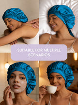 [Teal] SilkSilky  Sleep Cap 010
