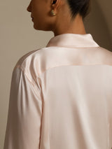 [Light Pink] SilkSilky  Long Sleeve Lapel Collar Women's Shirts 003
