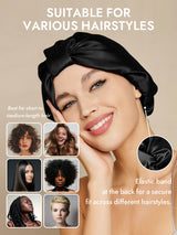 [Black] SilkSilky  Sleep Cap 005