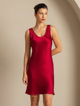 [Wine] SilkSilky  Sleeveless Nightgown 007