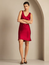 [Wine] SilkSilky  Sleeveless Nightgown 006