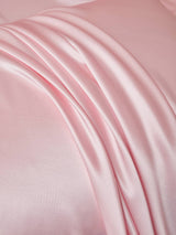 [PaleMauve+LightPink] Pink 25 momme silk fitted sheet and pillowcase fabric with glossy drape 004