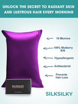 [Purple] Purple 19 momme mulberry silk pillowcase, hidden zipper, hypoallergenic and antibacterial 003