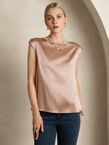[Tuscany] SilkSilky  Cap Sleeve Round Neck Women's T-Shirt 001
