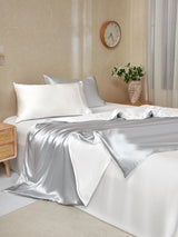[LightGray+White] SilkSilky  Bedding Set 001