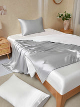 [LightGray+White] SilkSilky  Bedding Set 001