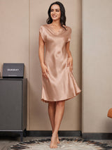 [Tuscany] SilkSilky  Cap Sleeve V Neck Dress 003
