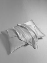 [Silver] White silk pillowcases and flat sheet in 22 momme mulberry silk 006