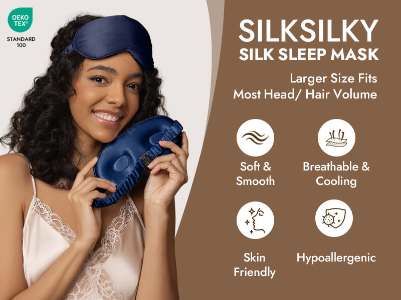 Clearance - 100% Mulberry Silk Eye Mask With Elastic Band - Detail 1