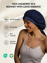 [Dark Blue] SilkSilky  Sleep Cap 005