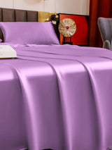 [Lavender] Lavender 19 momme mulberry silk bedding set with fitted sheet, flat sheet and pillowcase 003