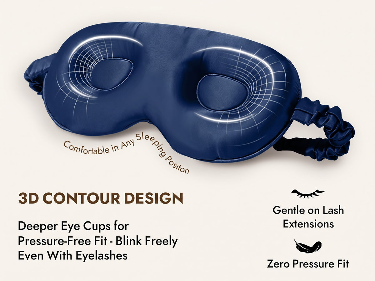 Clearance - 100% Mulberry Silk Eye Mask With Elastic Band - Detail 3