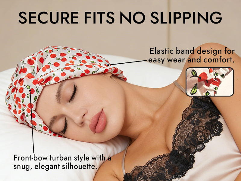 100% Mulberry Silk Night Turban Bonnet - Detail 3