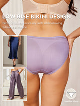 [Lavender] Lavender low-rise silk bikini panty with seamless finish and bow side detail 005