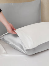[LightGray+White] SilkSilky  Bedding Set 003