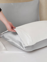 [LightGray+White] SilkSilky  Bedding Set 005