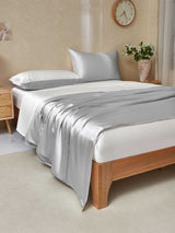 [LightGray+White] SilkSilky  Bedding Set 003