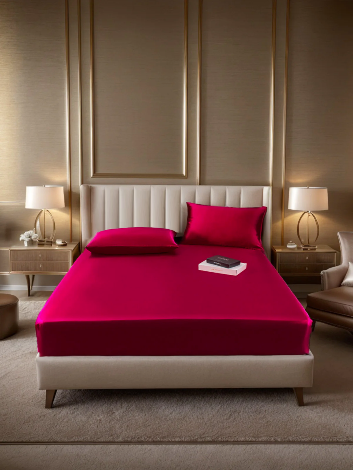 [Wine] SilkSilky  Bedding Set 002