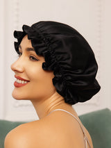 [Black] SilkSilky  Sleep Cap 001