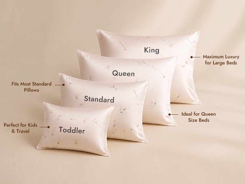 19Momme 100% Mulberry Silk Pillowcase - Snowbud Lily - Detail 2