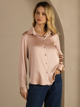 [Tuscany] SilkSilky  Long Sleeve Lapel Collar Women's Shirts 002