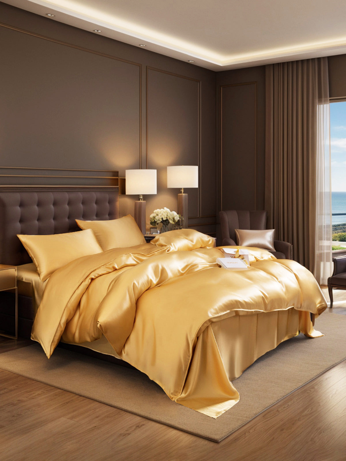 [Champagne] SilkSilky  Bedding Set 002
