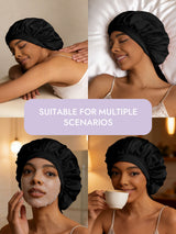 [Black] SilkSilky  Sleep Cap 010
