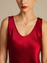 [Wine] SilkSilky  Sleeveless Nightgown 004