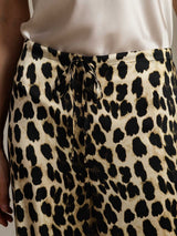 [Leopard] 19 Momme leopard print silk pants with drawstring waist detail 007