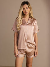 [Tuscany] SilkSilky  Short Sleeve Lapel Collar Women's Pajamas 003