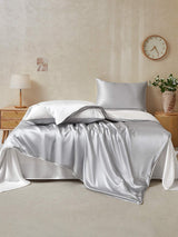 [LightGray+White] SilkSilky  Bedding Set 002