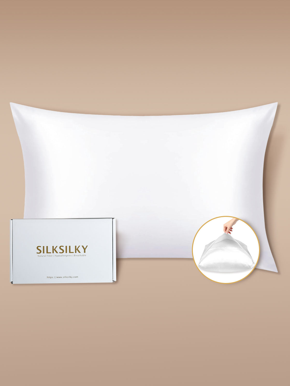 [White] SilkSilky  Pillowcases 002
