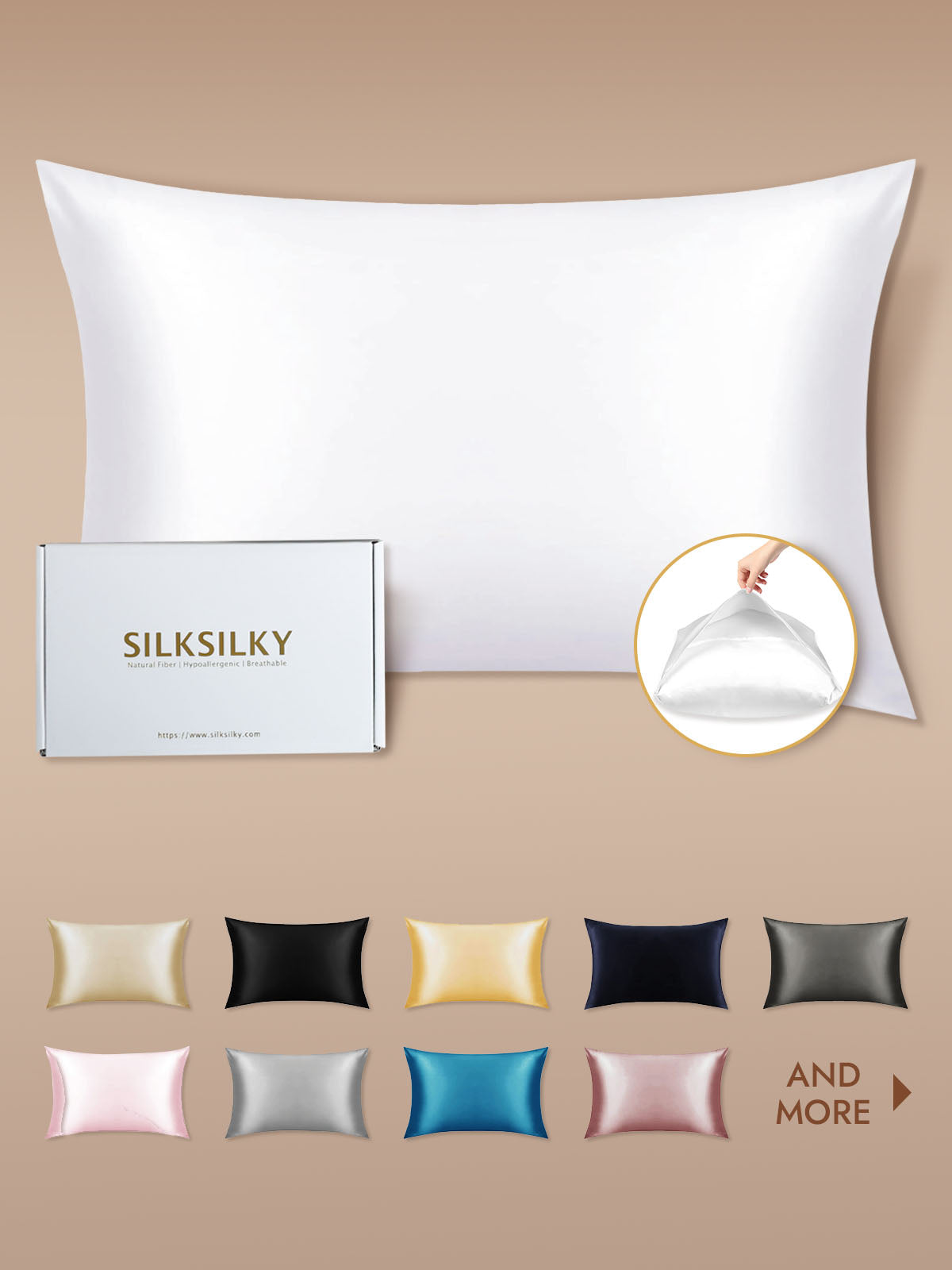 [White] SilkSilky  Pillowcases 001