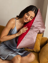 [MauveOrchid+Wine] SilkSilky  Pillowcases 002