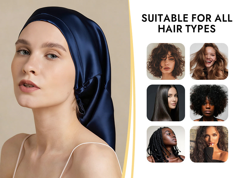 100% Mulberry Silk Elegant Bonnet for Long Hair - Detail 4