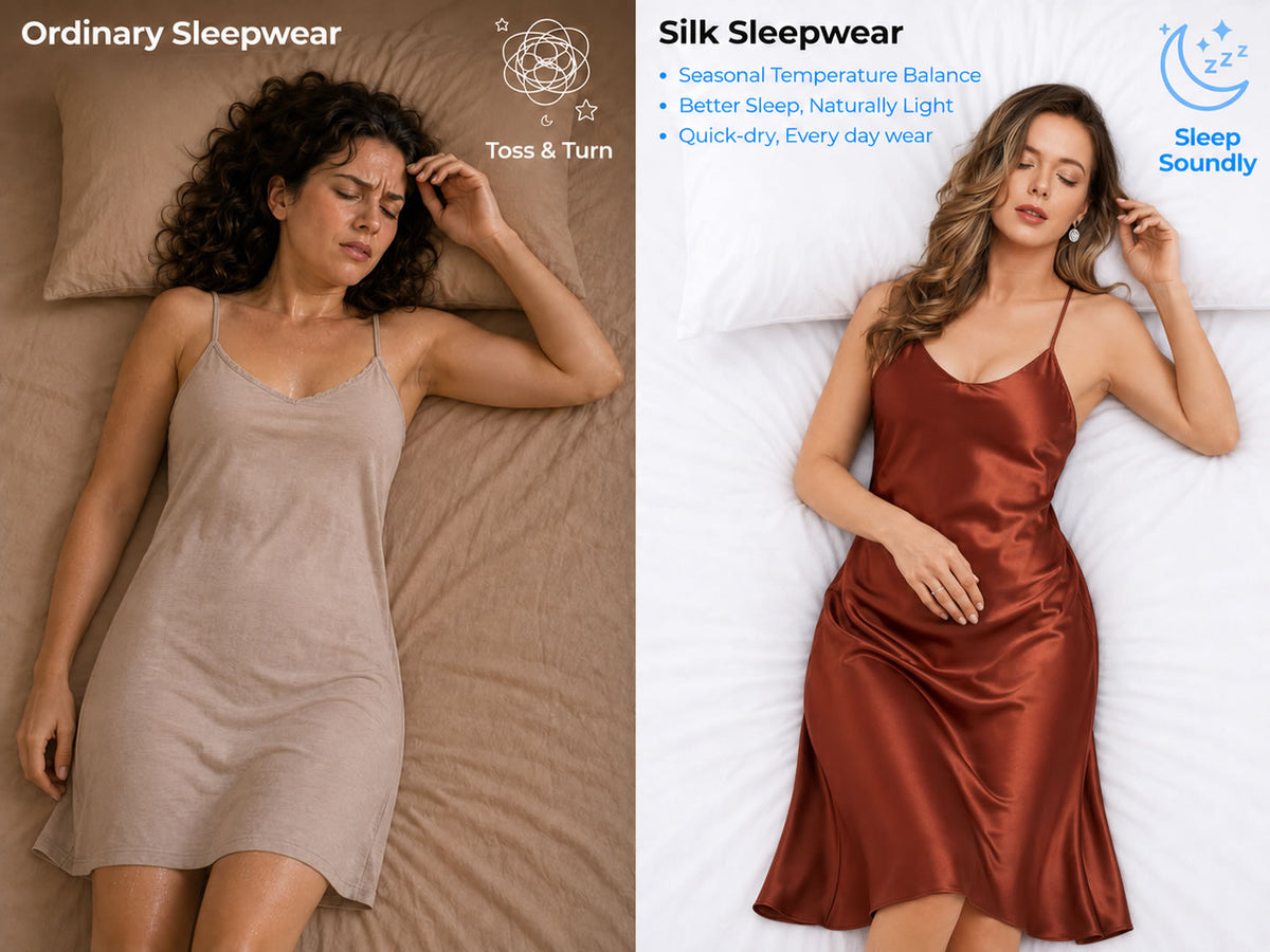 19Momme 100% Mulberry Silk Spaghetti Strap V-neck Knee Nightgown with Criss Cross Back Design - Detail 1