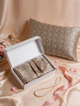Leopard print mulberry silk pillowcase set in gift box with matching pillow