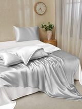 [LightGray+White] SilkSilky  Bedding Set 003