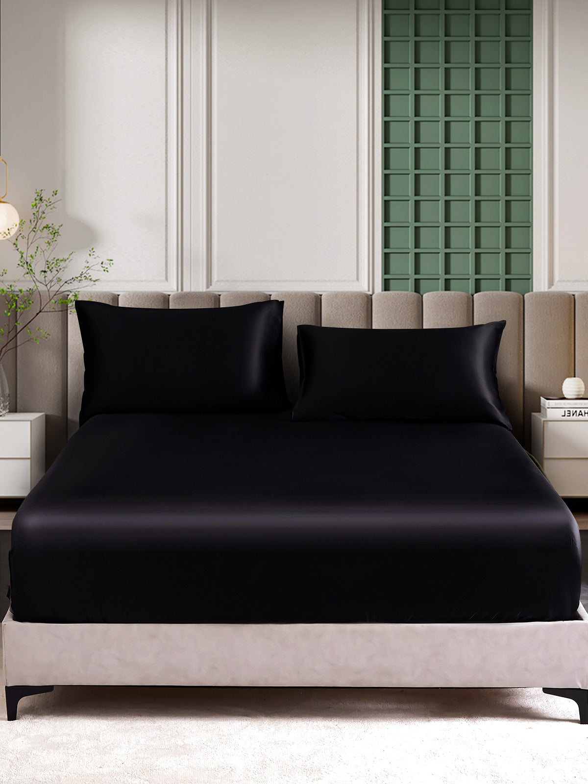 [Black] SilkSilky  Bedding Set 002
