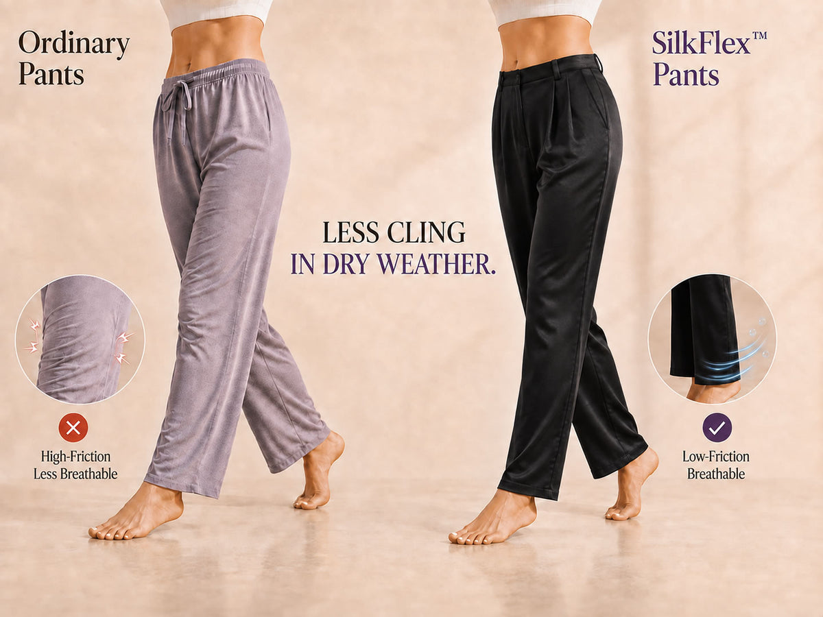 19Momme Silk High Waist Straight Fit Women's Pants with Zipper Side Pockets Design - Detail 1