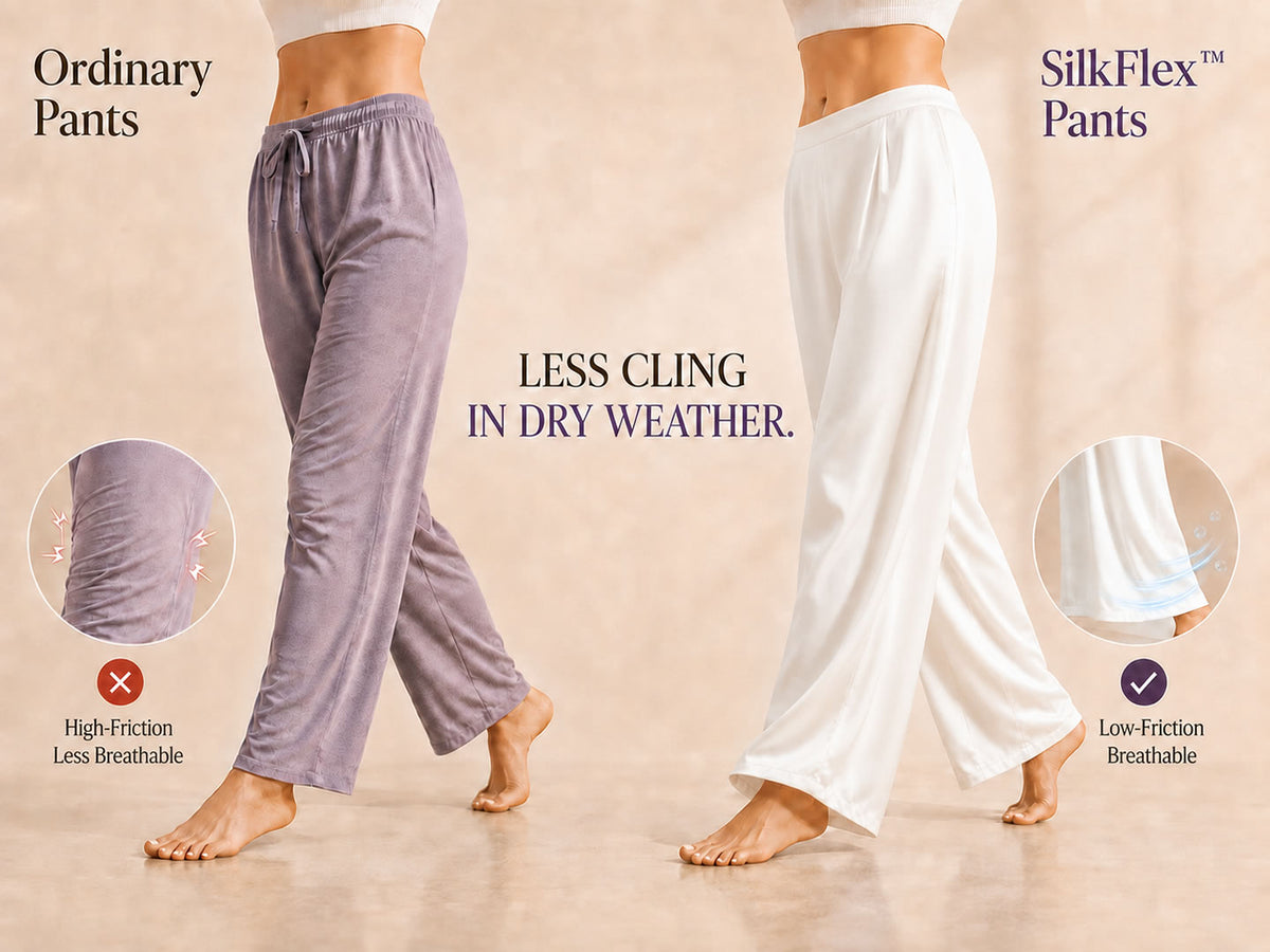 19Momme Silk High Waist Wide Leg Pleated Women's Pants - Detail 1