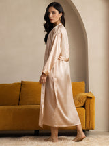 [Tan] SilkSilky  Long Sleeve Women's Robe 002