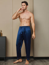 [Dark Blue] SilkSilky  Men's Sleep Shorts 004