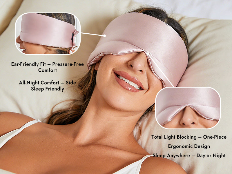 Elegant One Piece 100% Mulberry Silk Sleep Eye Mask - Detail 1