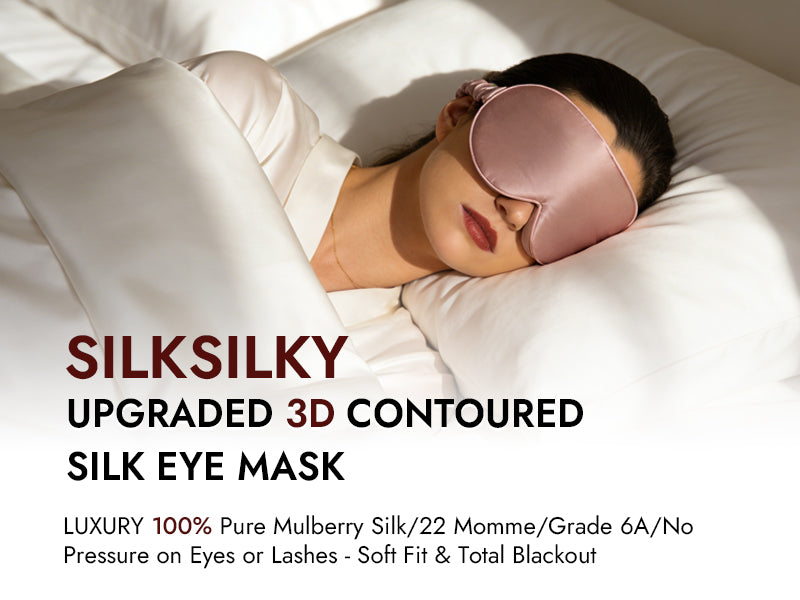 22 Momme 100% Mulberry Silk 3D Sleep Mask With Upgraded Nose Wings - Detail 1